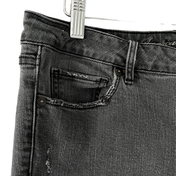 EUC AEO Vintage Dark Gray Wash Stretch Skinny Jeans Size 8 - Picture 5 of 7